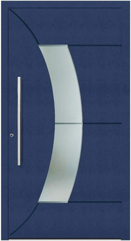 KNOCK Aluminium-Haustür Terra Nova in Stahlblau mit Glaseinsatz, modern, RC2, B: 100,0 cm, H: 200,0 cm, T: 58,4 cm - Bild 1