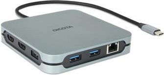 DICOTA 10-in-1 Dockingstation für Laptop und Tablet mit USB-C und 2 x HDMI in Silber/Grau (D32057) - Bild 1