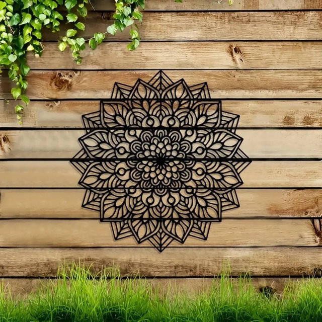 CIFBUY Mandala Metall-Wandkunst Lotus-Skulptur zur Wandmontage für moderne Heimdekoration - Bild 1