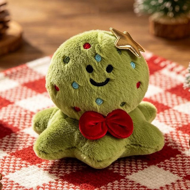 Yiran Health & Beauty Weihnachtsbaum Krake Plüschtier Lebkuchenmann, 13cm - Bild 1