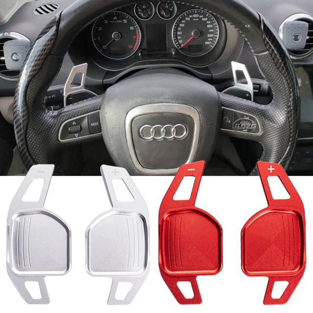 Lenkrad Paddle Shifter Erweiterung für Audi A3 A4 A5 A6 A8 Q5 R8 S3 S6 TTS MK2 8J Avant DSG Auto Styling - Bild 1