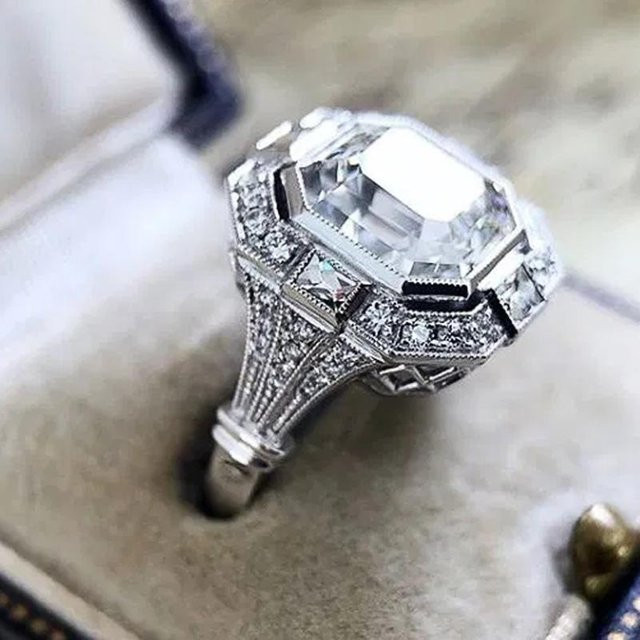 YIRAN Jewelry Eheringe, Kupfer, Zirkonia, Schwarz, Damen - Bild 1