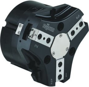 RÖHM Pneumatischer Zentrischgreifer RZP LKR146 in Schwarz aus Aluminium mit 3xM8 KH18 BH8 - Bild 1
