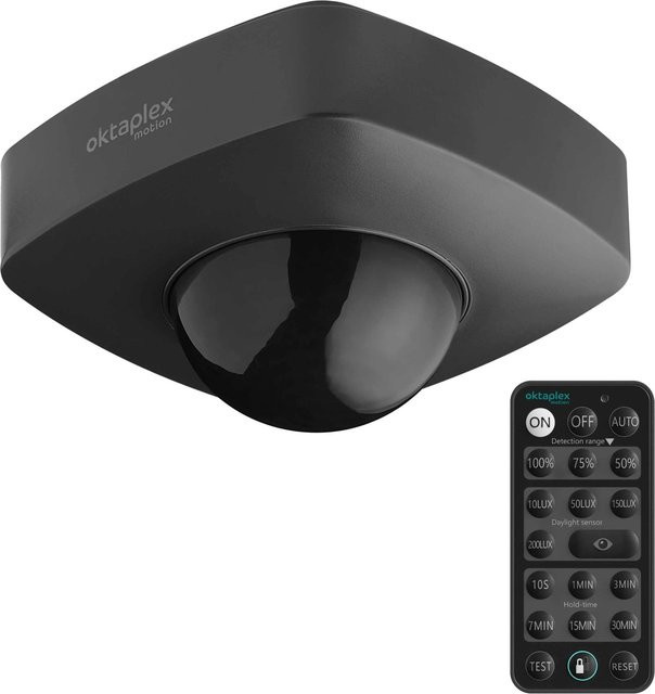 Oktaplex Tim Außen Bewegungsmelder 360 Grad Deckenmontage mit Fernbedienung IP65 230V in Anthrazit - Bild 1