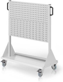 Kappes RasterMobil Rollbarer Organizer Größe 3 in Grau RAL 7035 mit 2 Loch- und 2 Schlitzplatten, Höhe: 123 cm - Bild 1