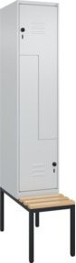 C+P Z-Spind Classic PLUS Sitzbank mit 2 Fächern und Sicherheits-Drehriegel, Buche-Hartholz, B/T/H: 212,0 x 40,0 x 81,5 cm - Bild 1