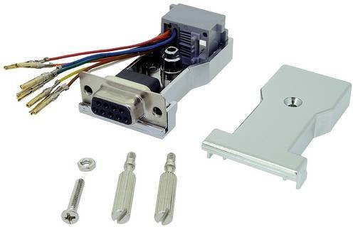 ROLINE DB9 auf RJ45 Buchse Adapter, 8P/8C 8-Leiter, silberfarben - Bild 1