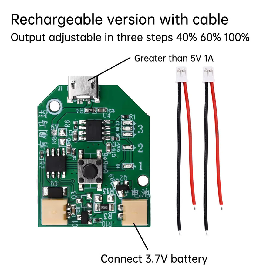 USB wiederaufladbare Steuerplatine für kleine Handheld-Lüfter, 3,7 V gebürsteter Universal-Micro-Lüfter mit Typ-C Anschluss, Grün - Bild 2