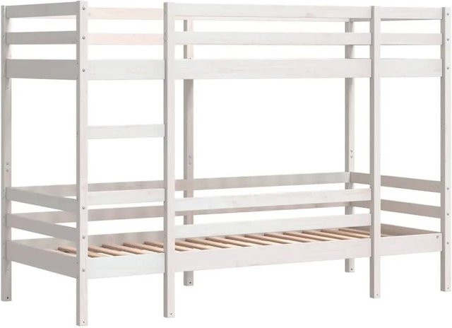 vidaXL Etagenbett aus Massivholz Kiefer in Weiß, B/T/H: 80 x 200 x 170 cm - Bild 1
