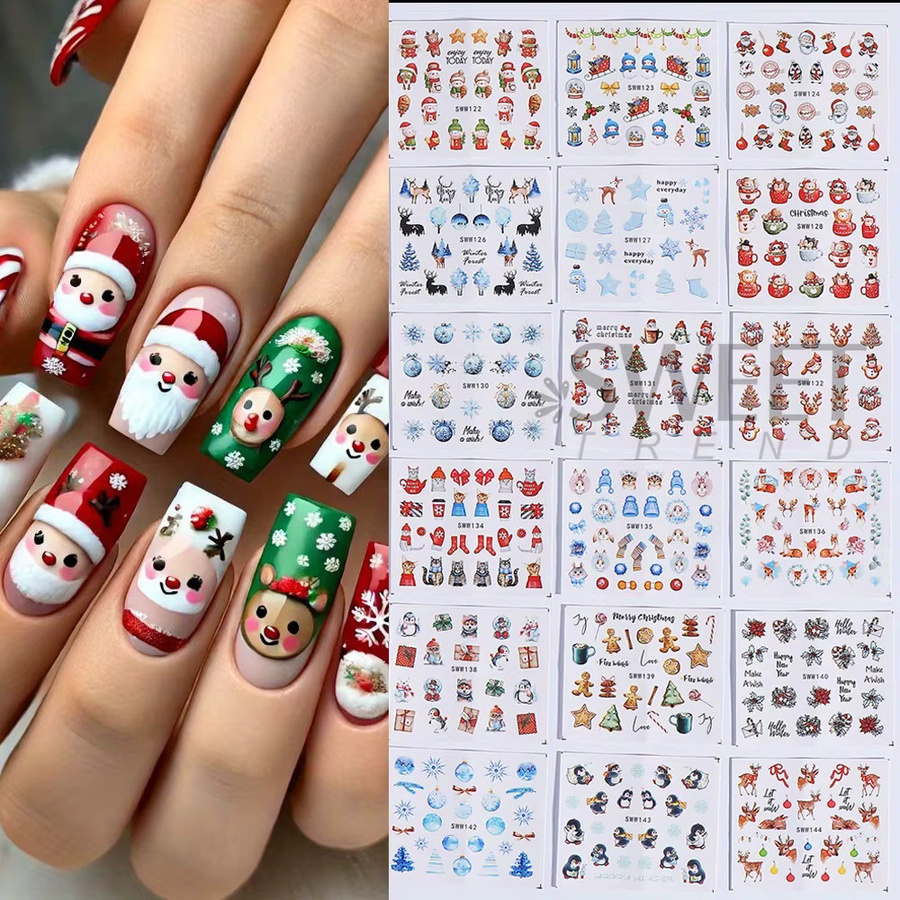 SWEET TREND Weihnachts-Nagel-Wasseraufkleber, Unisex - Bild 2