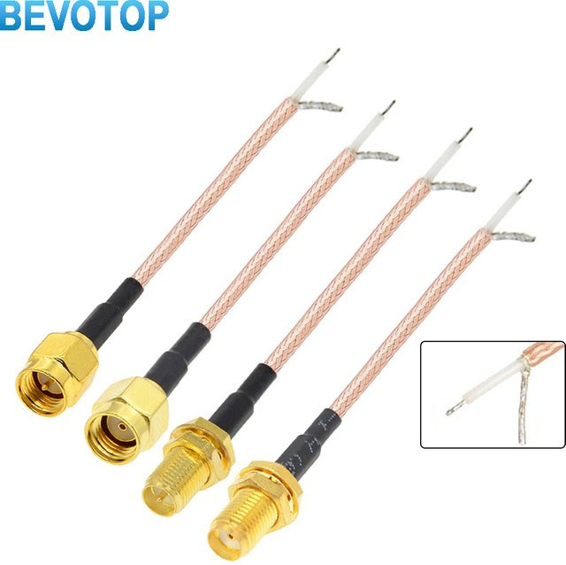 10 Stück BEVOTOP SMA-Einzelbuchse auf PCB-Lötanschluss mit RG316 Kabel für WLAN-Router und GPS, goldfarben - Bild 1