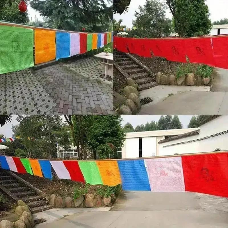 VibeLife Tibetische buddhistische Gebetsflagge Lung Ta aus Kunstseide, Multicolor, Länge: 3,5 m - Bild 3