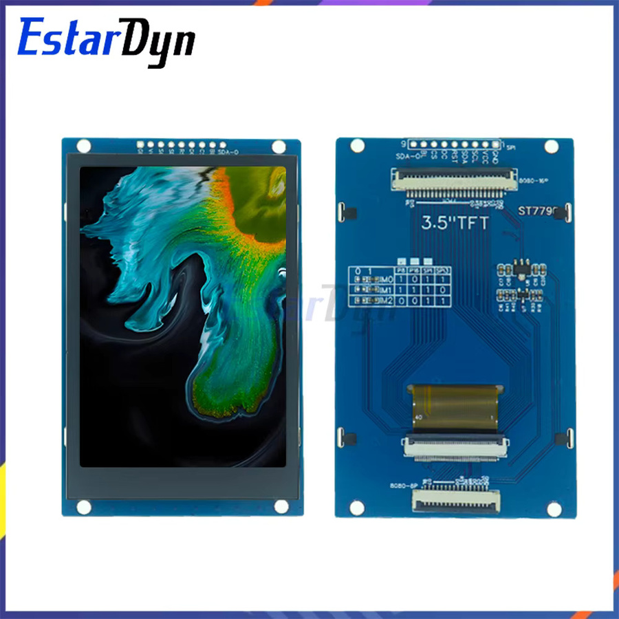 Estardyn 3,5-Zoll TFT-LCD-Anzeigemodul mit HD-Auflösung 320x480, ST7796U 16Bit Parallel-Schnittstelle, IPS Weitwinkelansicht für Mega 2560 und STM32, kompatibel mit 5V/3,3V - Bild 3