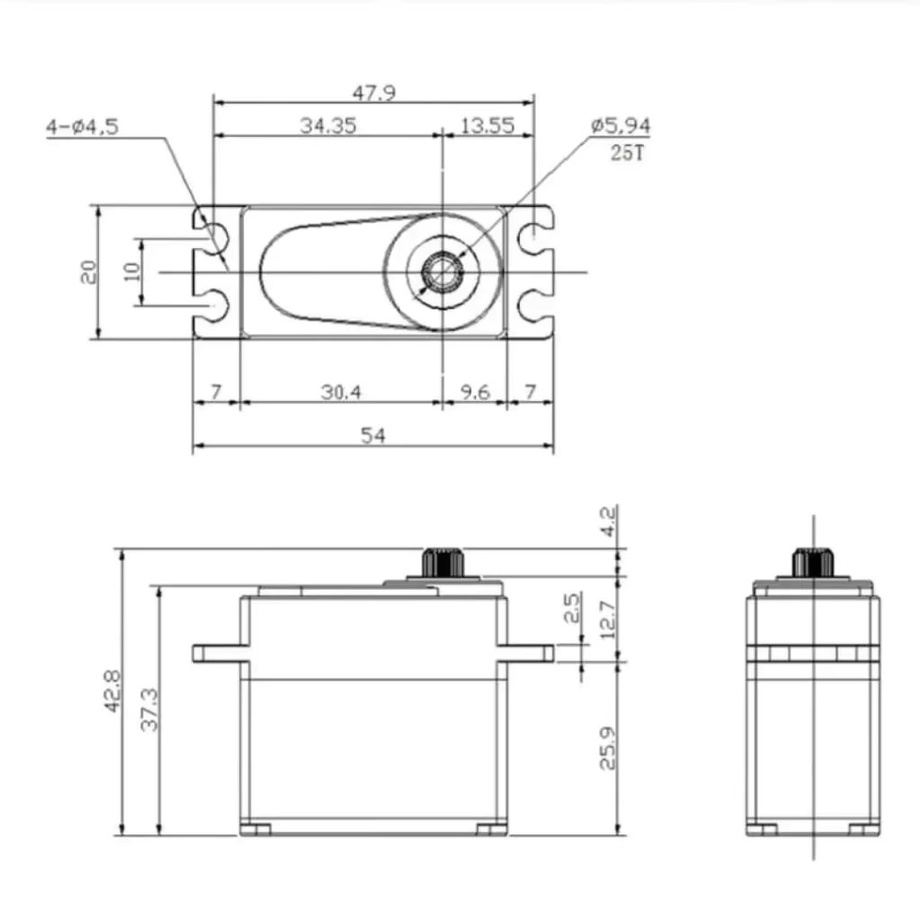 Stemedu Digitaler Metall-Servomotor, 40 kg, Schwarz - Bild 4