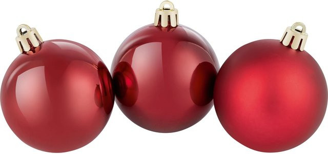 OBI Weihnachtskugeln Burgunderrot aus Kunststoff, 25 Stück, Durchmesser: 6 cm - Bild 1