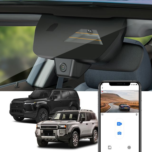 Fitcamx 4K Dashcam für Lexus GX 550 GX550/GX 550h GX550h 2024-2027 und Land Cruiser Prado J250 mit WLAN in Schwarz - Bild 1
