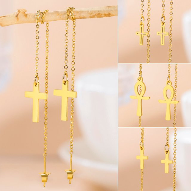 LIKGREAT Ohrringe Edelstahl, Gold, Damen - Bild 1