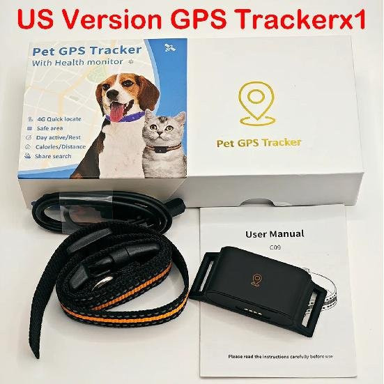 NadiaJo03 Mini 4G GPS Haustier Tracker mit Halsband, Wasserdicht IP67, Echtzeit-Tracking für Hund und Katze, Schwarz - Bild 1
