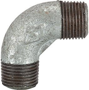 Riegler Winkel 94, 90°, AG/AG, R 1 1/2, schwarzer Temperguss feuerverzinkt - Bild 1