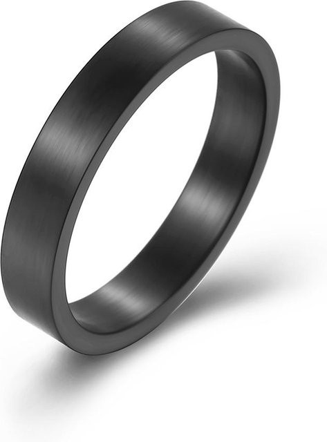 YIRAN Ring Titanstahl, 4 mm, Schwarz, Unisex - Bild 1