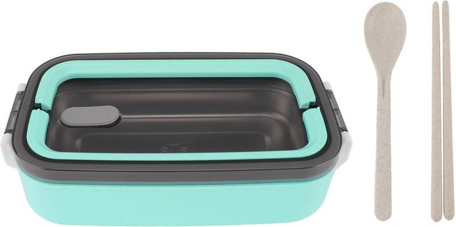 CosyHome Bento Box aus 304 Edelstahl, isoliert und auslaufsicher, mit Trennfächern, Green/Turquoise, 0,7 l - Bild 1