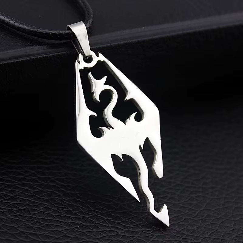 weyena Halskette Drachen, Edelstahl, Silber, Unisex - Bild 2