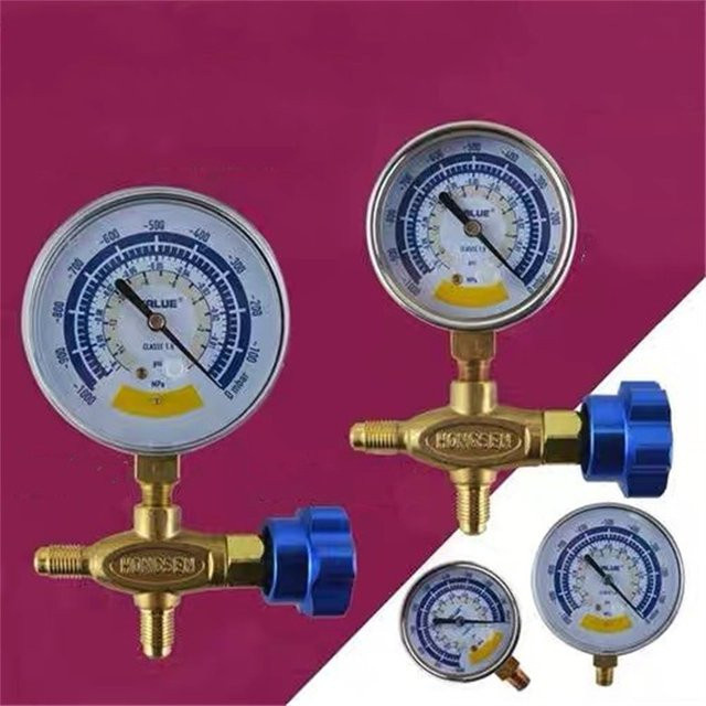 XMSJ R22 Vakuumpumpe Manometer Set für Klimaanlagen mit Flüssigkeitsverteiler, Durchmesser: 60 mm und 80 mm - Bild 1