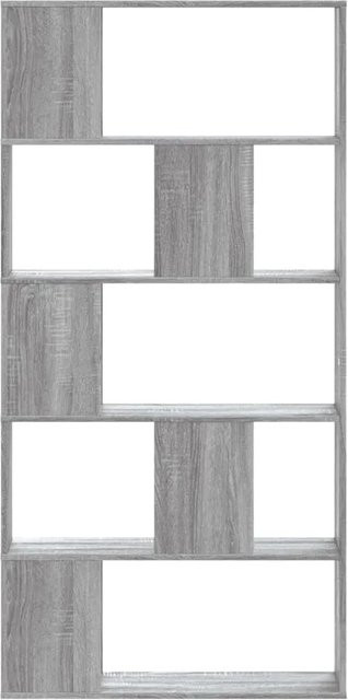vidaXL Bücherregal mit 5 Böden in Grau aus Holzwerkstoff, B/T/H: 80,5 x 23,5 x 162,5 cm - Bild 1