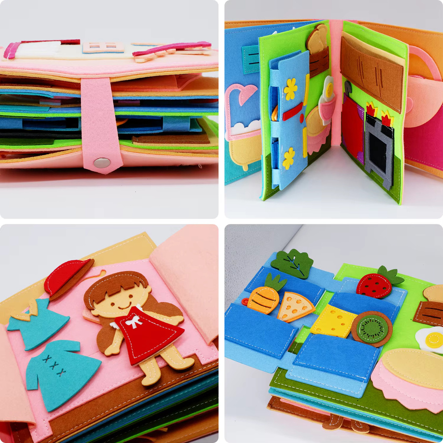 LOLOTREE Montessori-Stille-Bücher, Aktivitätsbuch, Filzstoffbuch, Bunt / Mehrfarbig, Grün - Bild 3