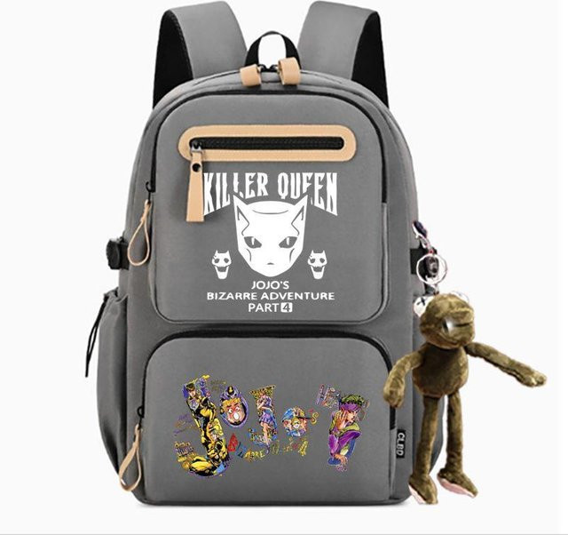 3-teiliges Schulrucksack-Set in Grau aus Oxford-Stoff mit Schultasche und Federmäppchen - Bild 1