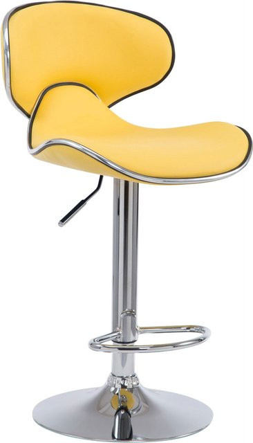 TPFLiving Barhocker Las Palmas in Gelb mit Kunstleder und Metallgestell in Chromoptik - Bild 1