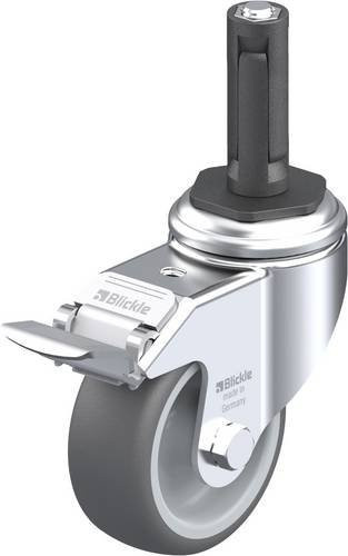 Blickle LKRA-PATH 80G-11-FI-ER12 Lenkrolle mit Feststeller in Grau, Rad-Durchmesser: 80 mm, Tragfähigkeit: 120 kg - Bild 1