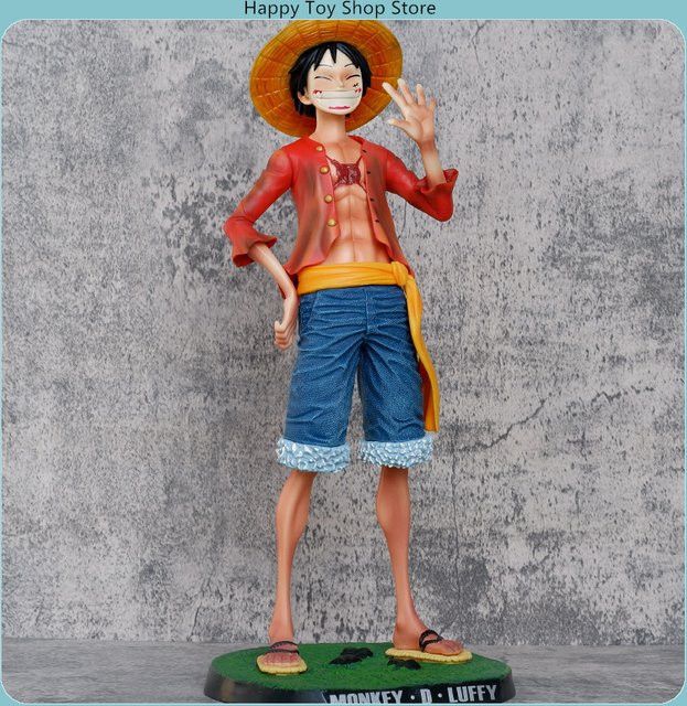 Bandai One Piece Ruffy Anime-Figur in stehender Pose mit lächelndem Gesicht als Desktop-Dekoration - Bild 1