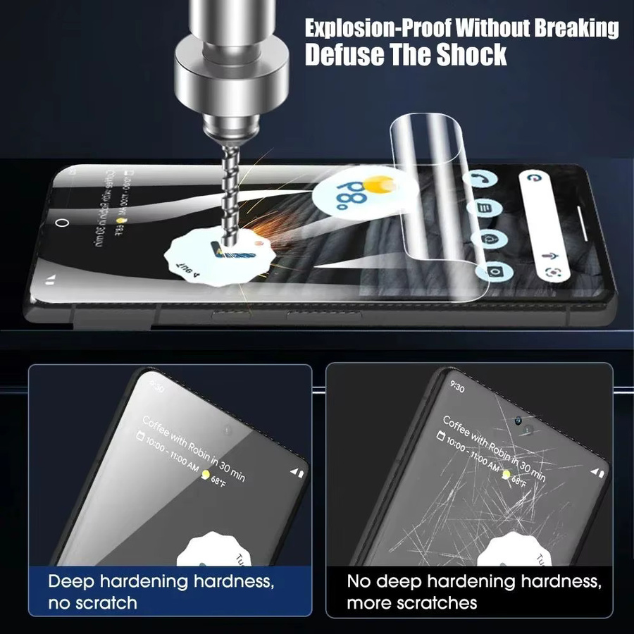 4er-Pack Hydrogel-Displayschutzfolie für Google Pixel 7, 8, 9 Pro und 9 Pro XL, transparent - Bild 4