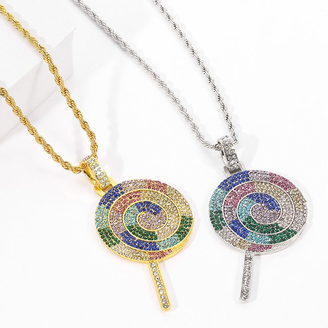 TAKARA TOMY Halskette, Regenbogen-Candy, Zirkonia, Kristall, Gold, Unisex - Bild 1