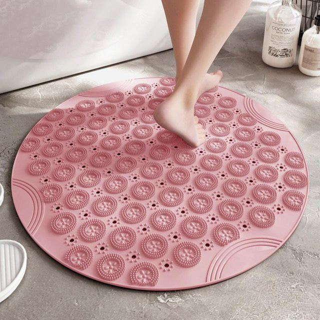 Rutschfeste Badezimmer Matte von Yiran Furniture, rund, grau, Durchmesser: 30 cm - Bild 1