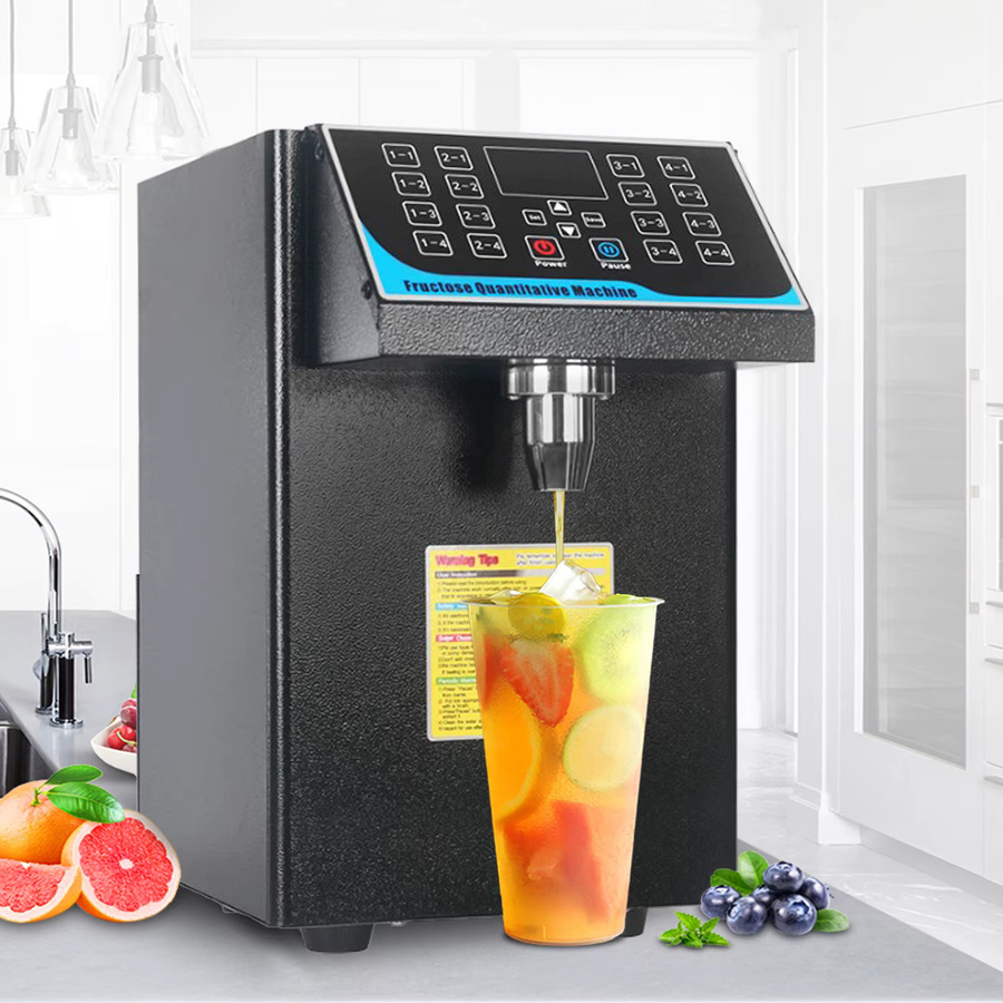 Bymaocar Bubble Tea Fruktose-Spender in Schwarz mit 16 Speicher-Tasten und Niedrigfüll-Sensor, 7,5 l Volumen - Bild 3