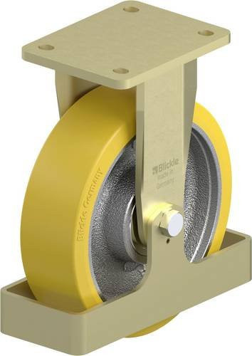Blickle Schwerlast-Bockrolle BS-GTH 201K-FS in Silber mit 200 mm Rad-Durchmesser und 1400 kg Tragfähigkeit - Bild 1