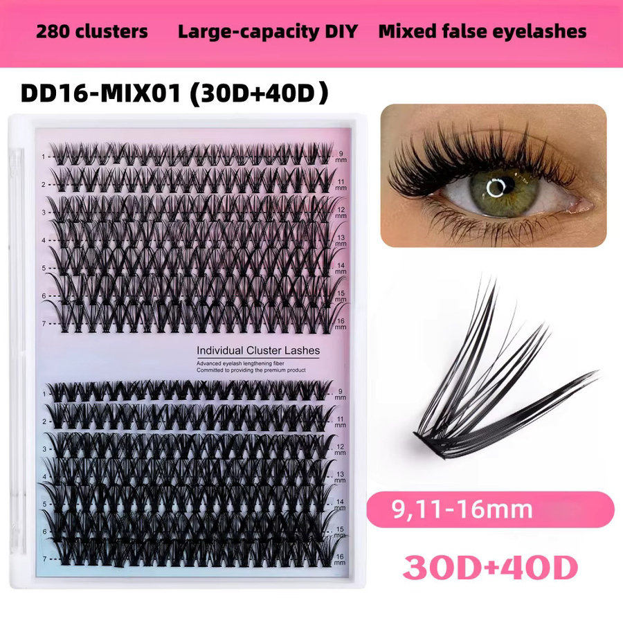 GIOIO DIY-Wimpernverlängerungsset, Cluster segmentierte Wimpern, Black, Unisex - Bild 4