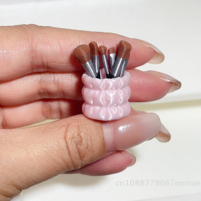ZYAS Puppenzubehör, 1-teiliges Set, Miniatur Simulation Make-up Pinsel, Stifthalter, Modell Ornament - Bild 1