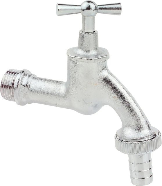 Kirchhoff Auslaufventil mit Knebelgriff aus Messing in Chrom - Bild 1