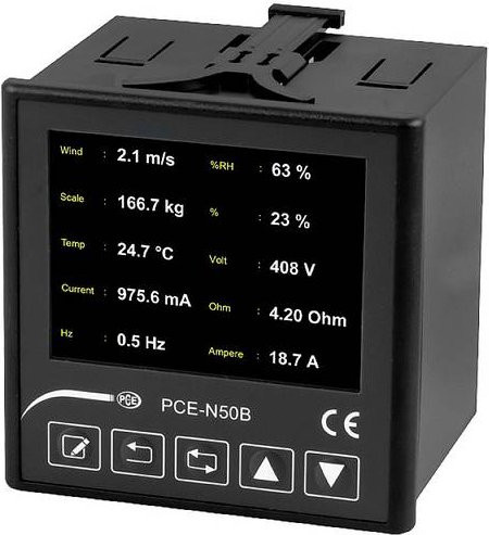 PCE Instruments Einbauanzeige Messgerät N50B in Schwarz B/H/T: 9,6 x 9,6 x 8,1 cm - Bild 1