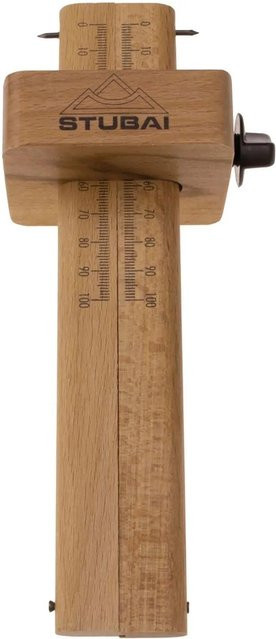Stubai Streichmaß aus Holz mit doppelter Skala 0-100 mm, Länge: 22 cm, Braun - Bild 1
