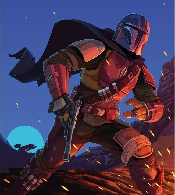 Komar Fototapete Vlies Star Wars The Mandalorian Big Ambush, Mehrfarbig, B: 250 cm, H: 280 cm - Bild 1