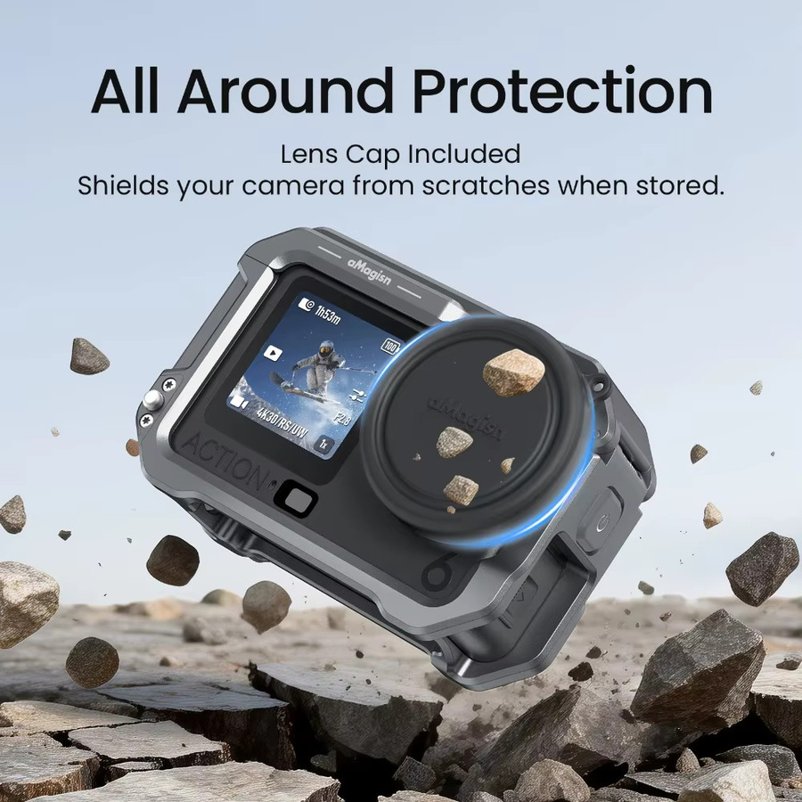 aMagisn Metall-Kamerakäfig mit Schnellwechselbasis für DJI Osmo Action 6 zum Schutz deiner Kamera - Bild 4