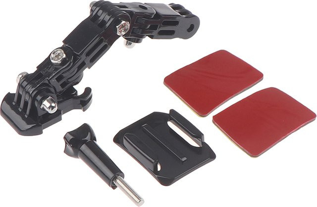 Einstellbares Action Kamera Halter Set für Motorradhelme in Schwarz - Bild 1