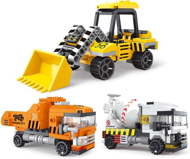 HYMILENARIO Stadt Engineering Auto Lkw Bulldozer Mixer Lkw, Bausteine Modell Spielzeug - Bild 1