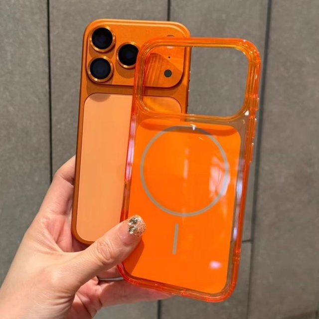 N52 MagSafe Schutzhülle für Apple iPhone 17 Pro Max in Blau und Orange mit magnetischer kabelloser Ladefunktion und stoßfestem Design - Bild 1