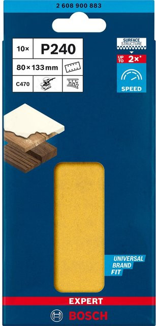 Bosch Expert Schwingschleifpapier gelocht Körnung 240 B: 133 mm, T: 80 mm, 10 Stück - Bild 2