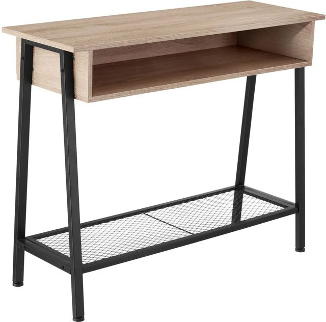 tectake Konsolentisch Tralee Industrial Style in Eiche Sonoma mit Stahl, B/T/H: 100 x 35 x 80,5 cm - Bild 2